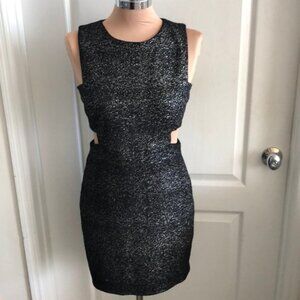 Soprano cut out sparkle bodycon black dress L (juniors)